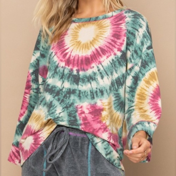 Oddi Tie Dye Flowy Top - Picture 1 of 3